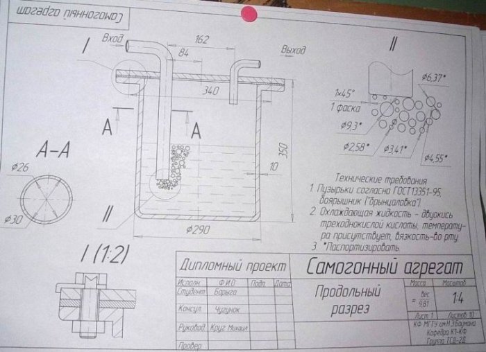 Чертежи самогонного аппарата